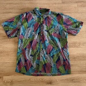Vintage Cooke Street Hawaiian 🌺 Honolulu leaves beach Shirt plus size XXL